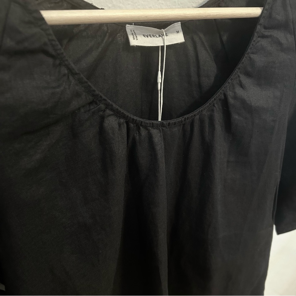 NWT Everlane The Scoop Top in Linen Black size M - Picture 6 of 10